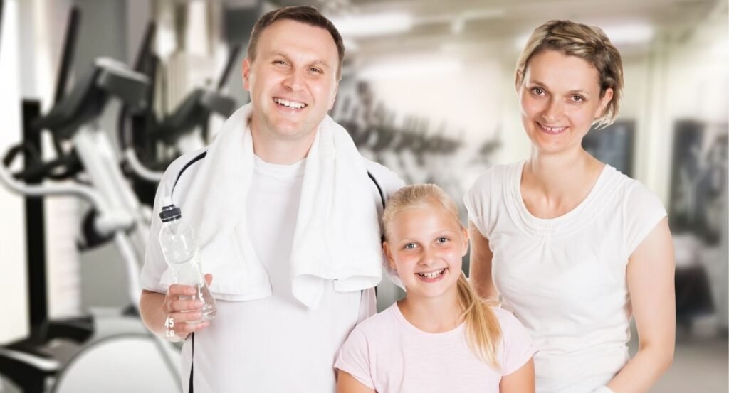 Family member in gym