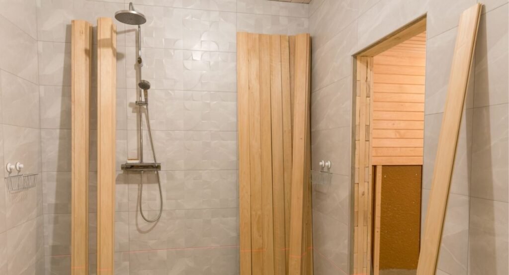 Shower before the sauna